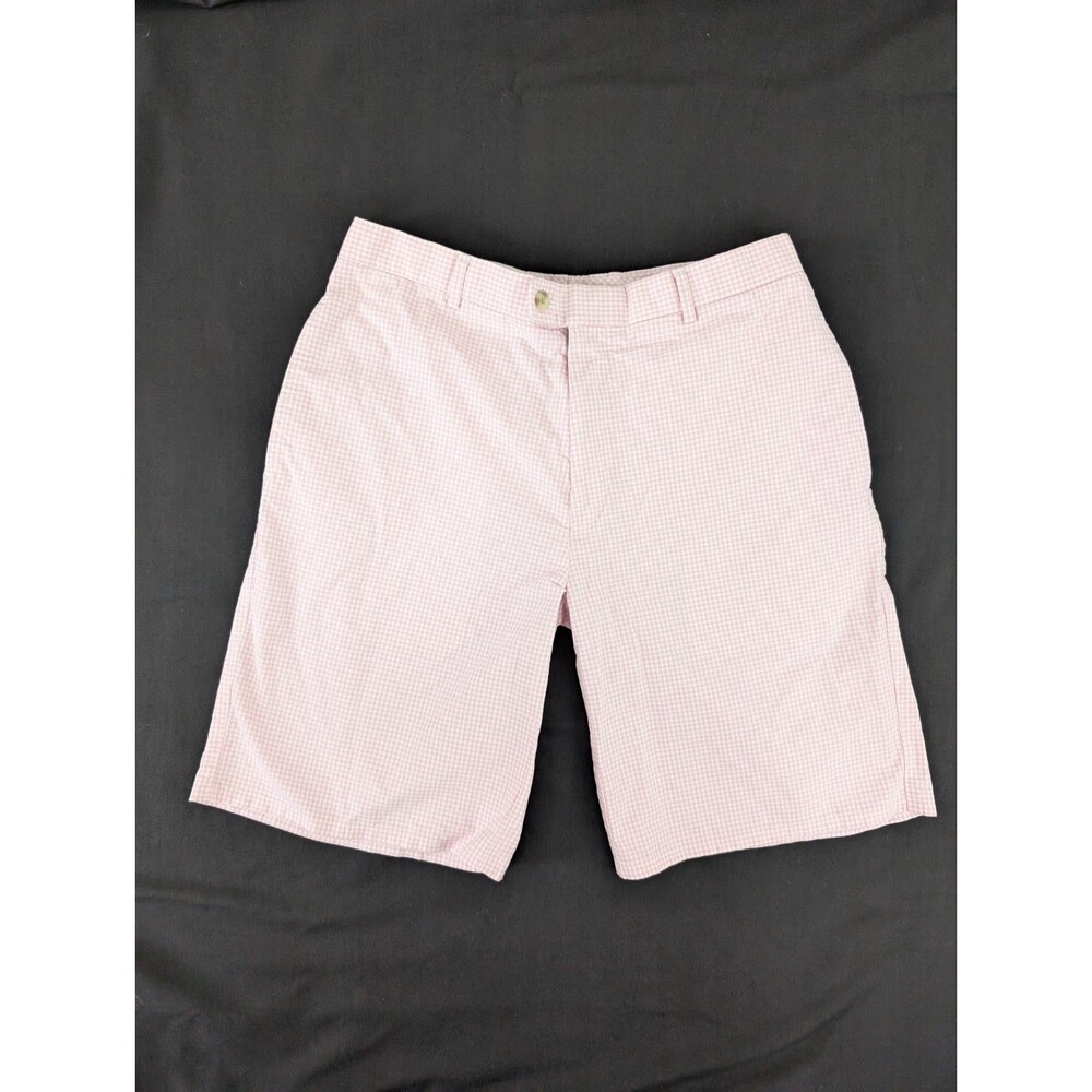 Peter Millar Shorts Mens Size 33 - Actual 32" Gingham Checked Pink Golf Chino